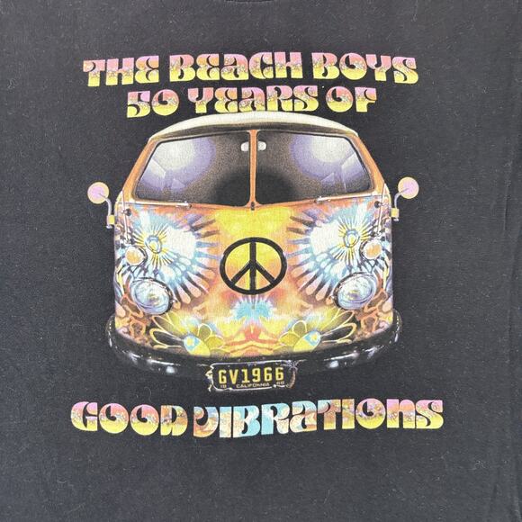 Beach Boys Shirt Mens XL Black 50 Years Good Vibrations Tour Concert Tee Music - Picture 2 of 6